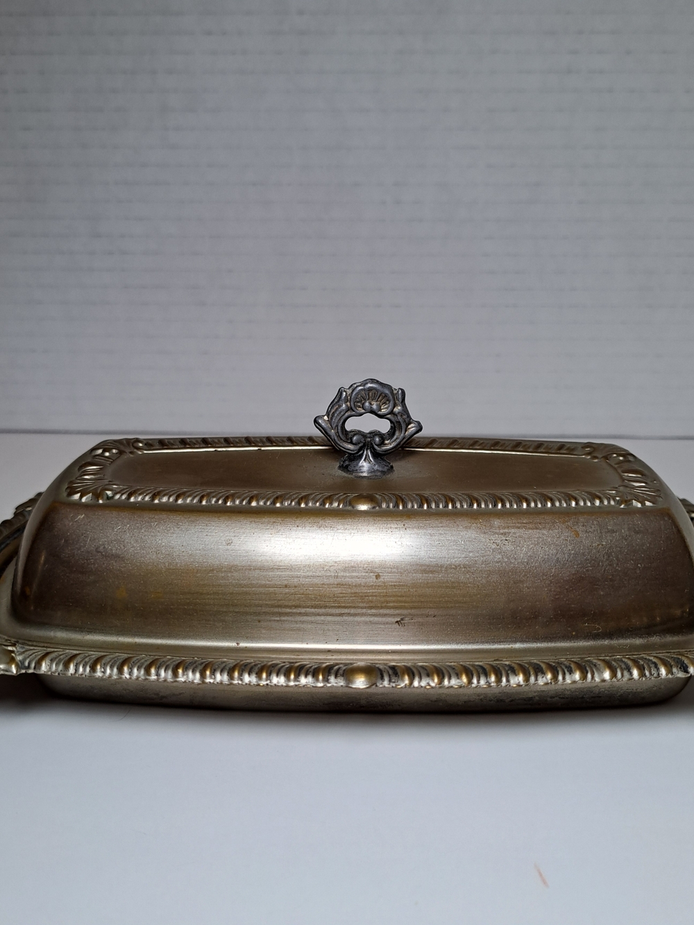 Vintage Crosby Silverplated Butter Tray. Ornate Trim w/ Handle